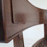 1920-30s, carved wood armchair, design after Georges Jacob, reupholstered.