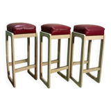 Set of 3 bar stools 1970