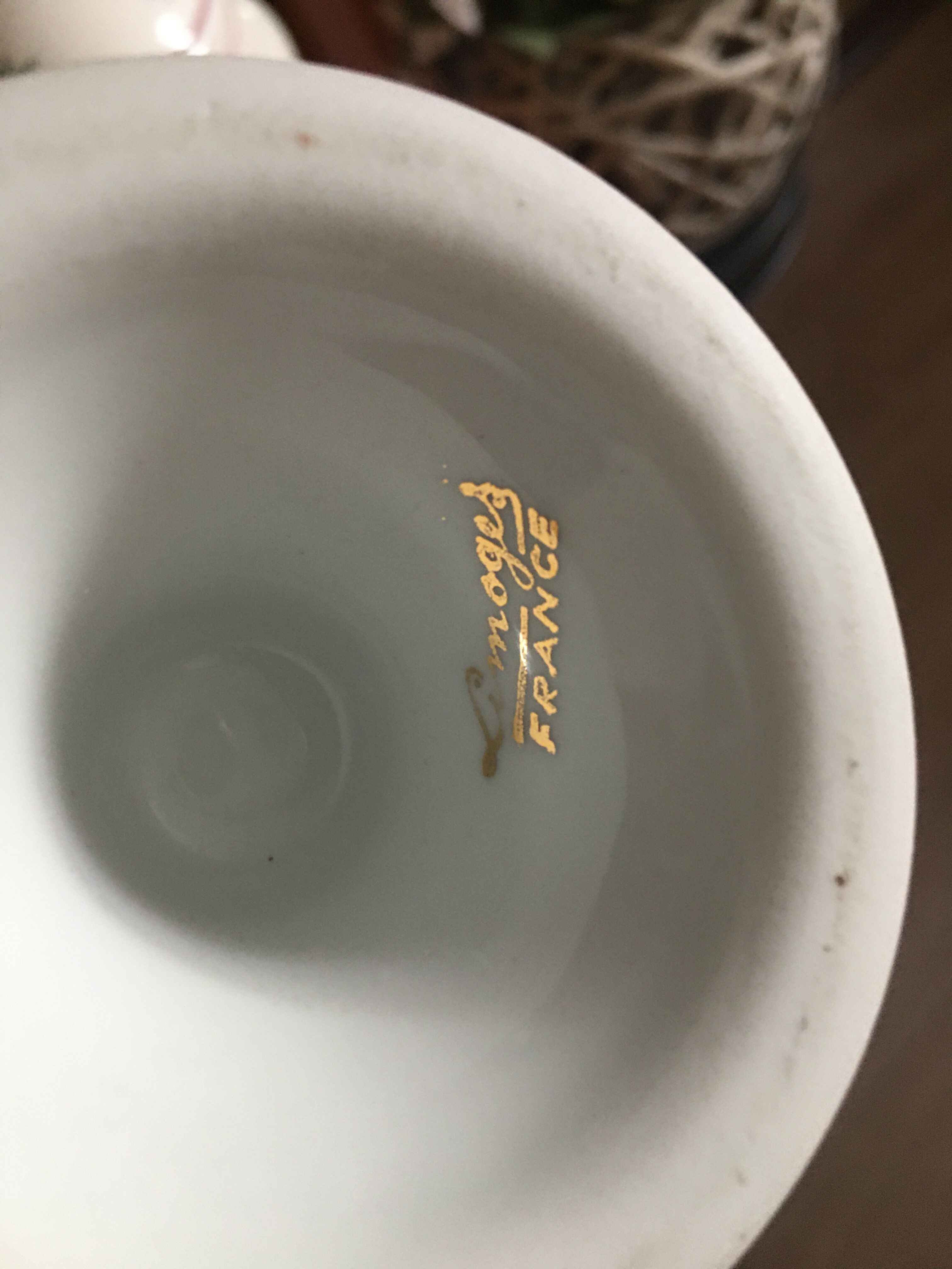 Pair of mazagrans in Limoges porcelain