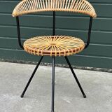 Vintage rattan chair Rohe Noordwolde Netherlands 1960s design
