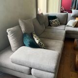 Nicoletti corner sofa in gray Alcantara