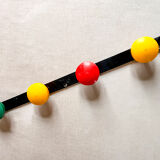 Vintage metal coat rack with colourful plastic hooks, 1960s.