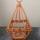 Old plant holder, wicker and rattan suspension, vintage 70s