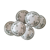 Assiettes creuses anciennes X6 terre de fer modèle "Modern-Style" de la manufacture française de Saint Amand
