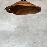 Small pendant light in corrugated teak leaf (Small D:30 H:20)