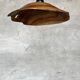 Small pendant light in corrugated teak leaf (Small D:30 H:20)