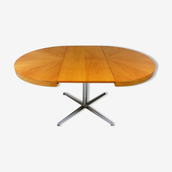 Table à manger rétractable ovale ronde, années 1960