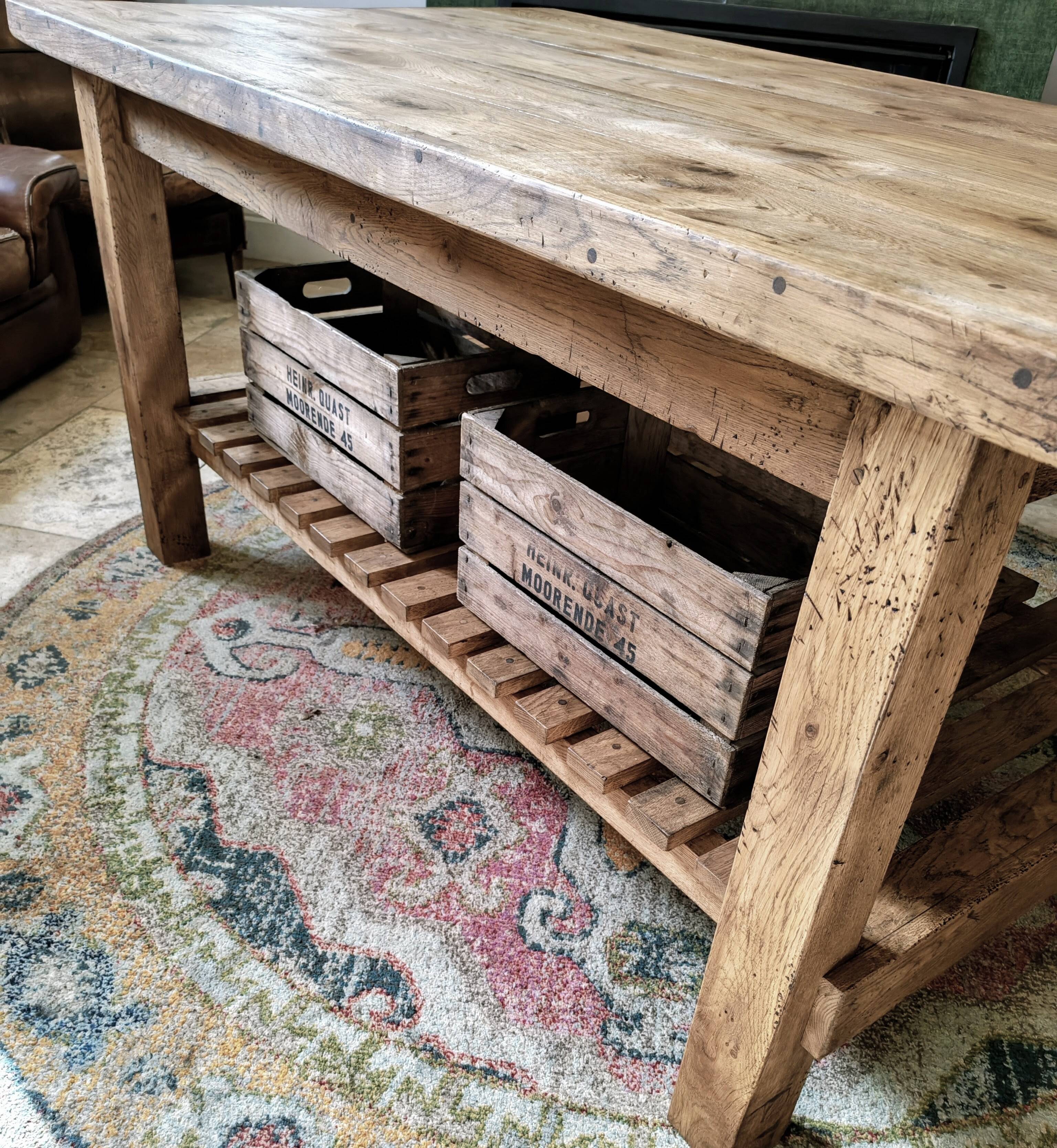 XXL solid oak kitchen island/worktop 180 x 105