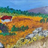 French vintage oil painting, signed CE