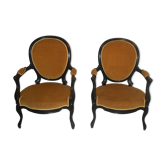 Paire de fauteuils médaillon de style Napoléon III
