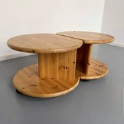Table d’appoint bout de canapé X2 pin massif design années 70