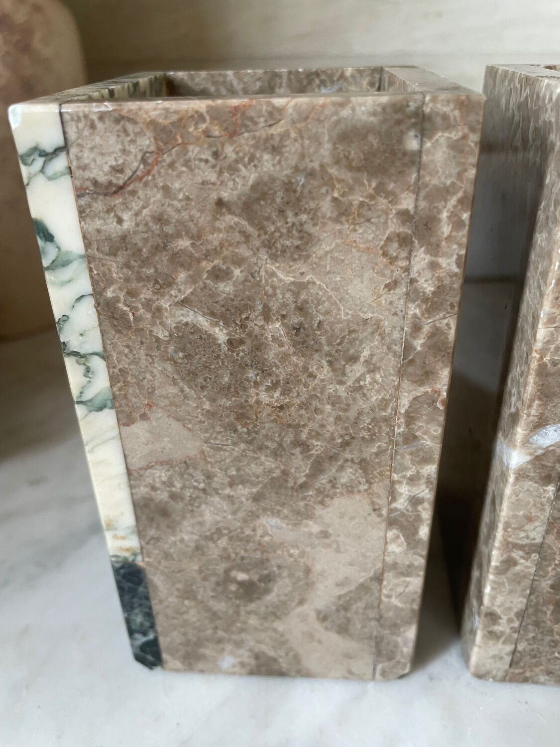 Pair of Art Deco marble bookends