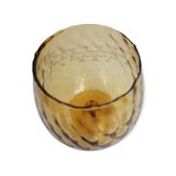 Vase on foot vintage amber polished glass