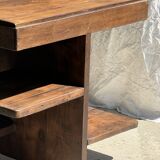 Table d'appoint carrée piètement quadripode à entretoise de style moderniste