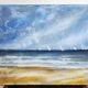 Vintage painting "Stormy Sky & Sailboats" – Signed canvas painting