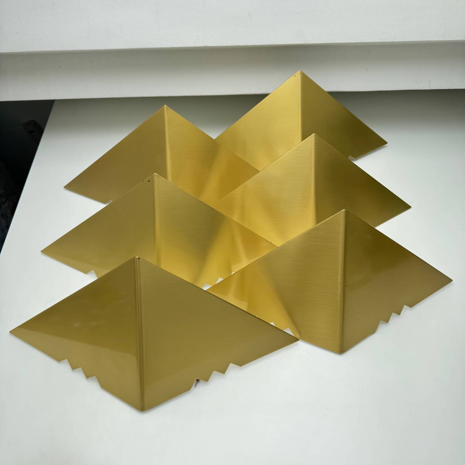 Set of 6 J.T. Kalmar Brass Wall Lamps