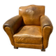 Fauteuil club cuir havane vintage