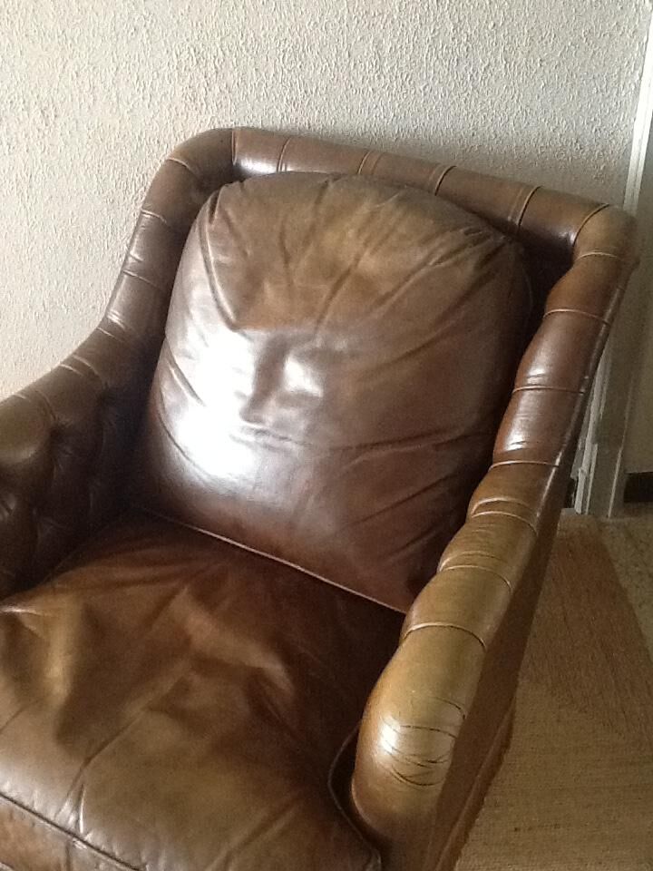 Armchair in leatherette vintage