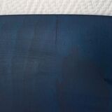 4 fauteuils empilables minimalistes en métal bleu et contreplaqué par Gijs van der Sluis