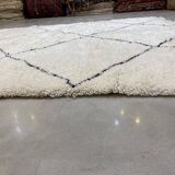 White/black berbere wool carpet  205x320cm