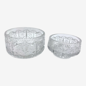Two crystal decorative bowls, Poland, 1950s