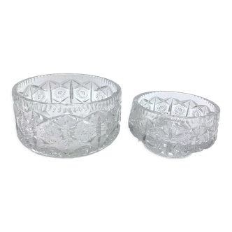 Two crystal decorative bowls, Poland, 1950s