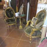 Paire de fauteuils en bois " doré "