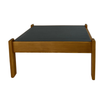 Modernist two-sided beech coffee table, 70s