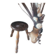 Vintage solid wood tripod stool