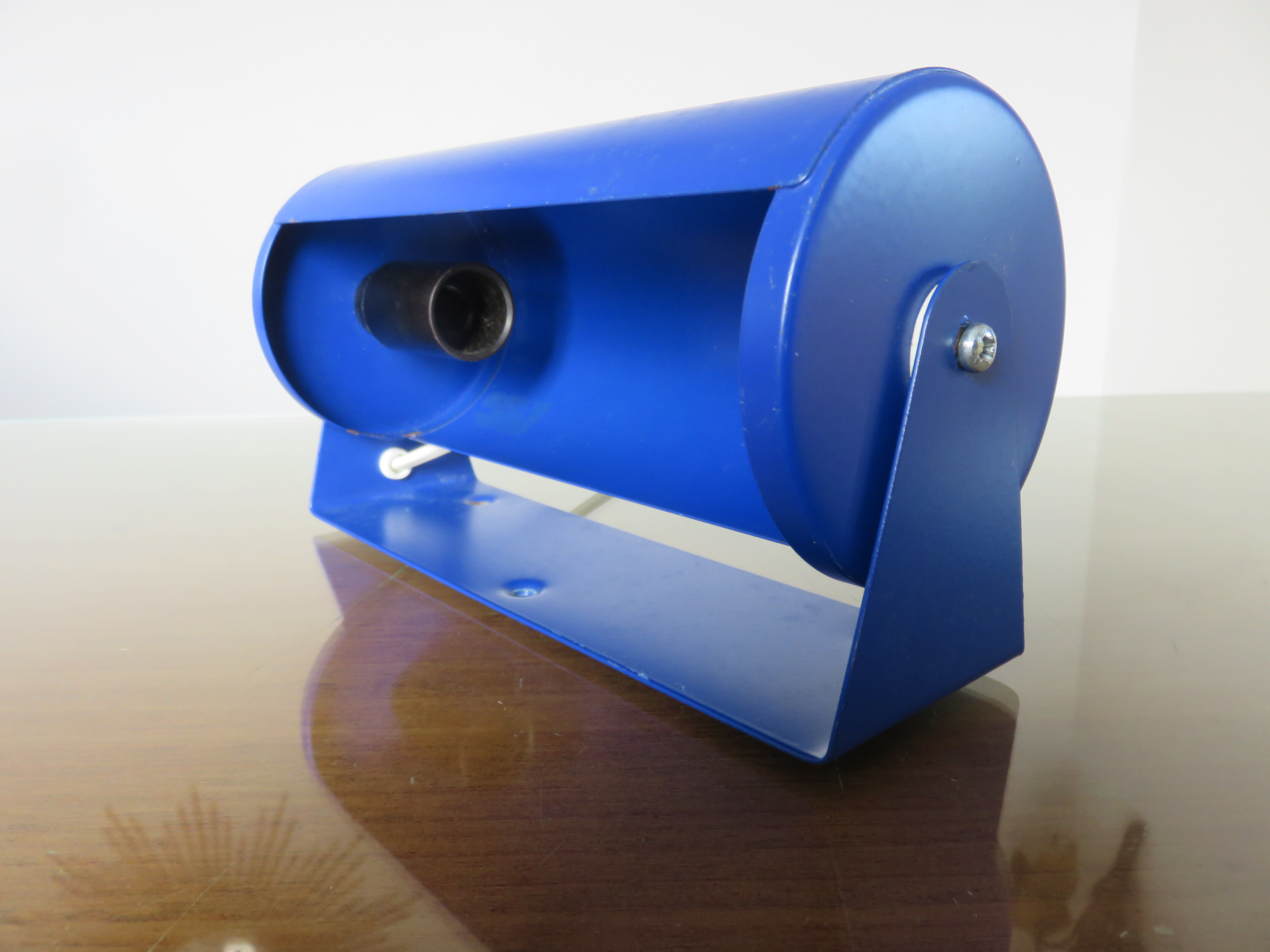 Ikea roll wall lamp model V413 in blue lacquered metal 1980