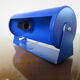 Ikea roll wall lamp model V413 in blue lacquered metal 1980