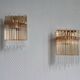 Pair of brass wall lights with waterfall tassels, Italy 1970