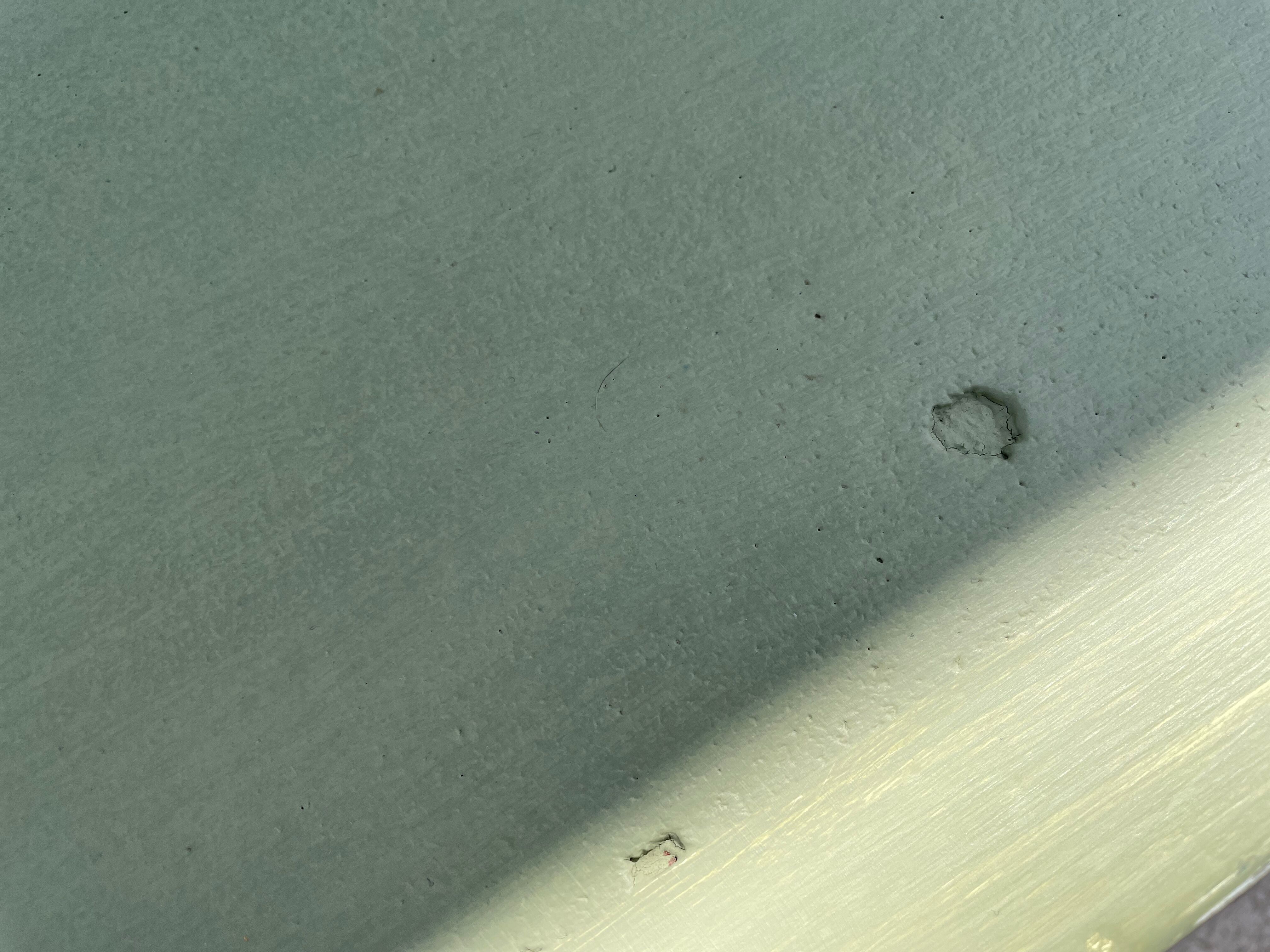 Patinated green baluster table