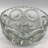 FRUIT CUTTER, SALAD BOWL in Solid CRYSTAL decorated with Hand-Cut PATTERNS