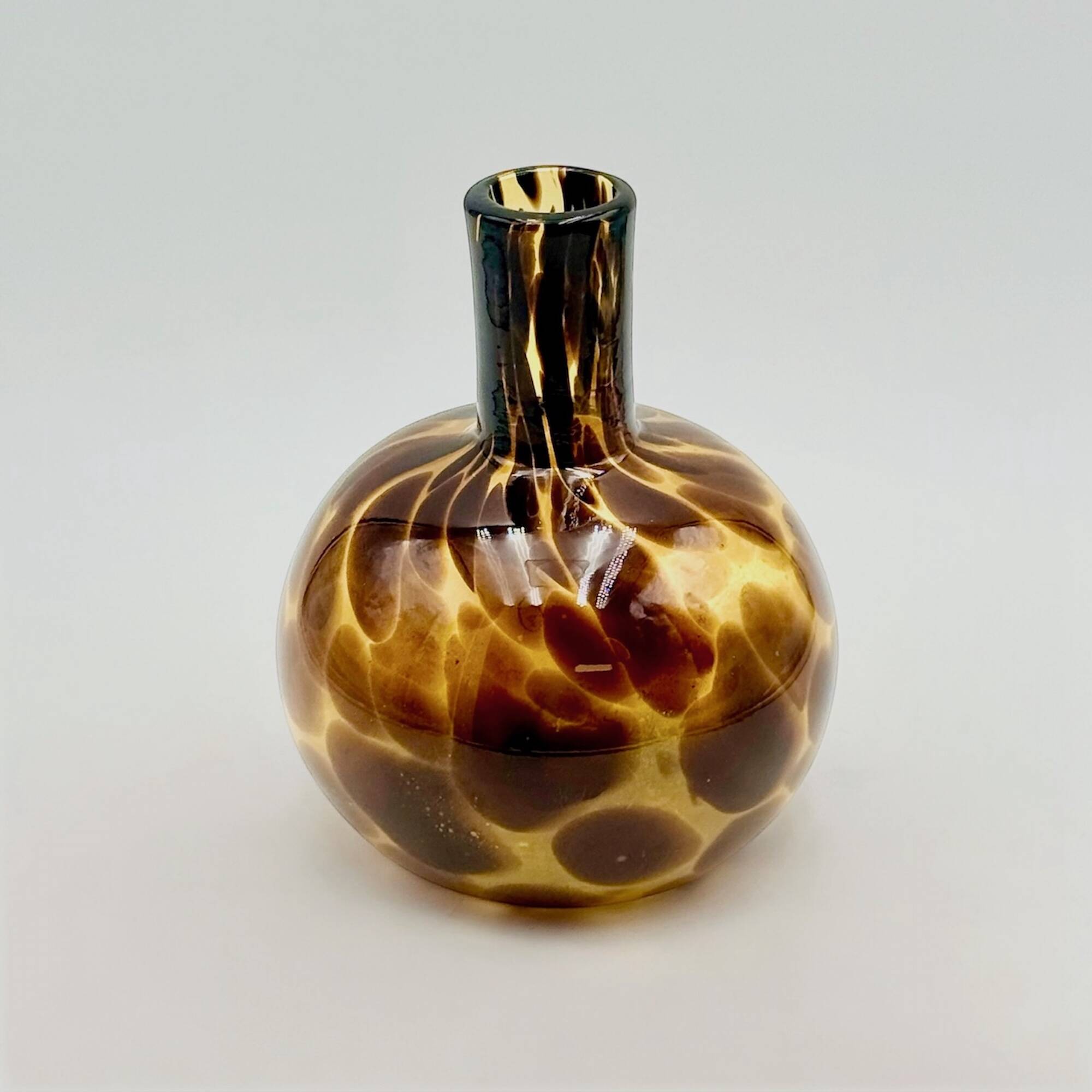 Empoli Blown Glass Vase with Amber and Brown Hues, 1960s