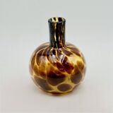 Empoli Blown Glass Vase with Amber and Brown Hues, 1960s
