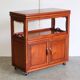 Buffet chinois en bois dur avec plateau, étage unique et roulettes