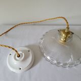 Holophane glass pendant lamp