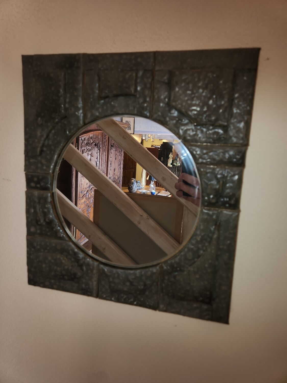 Ceramic mirror by Guy Trevoux