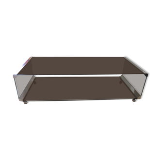 70's coffee table in smoked glass
