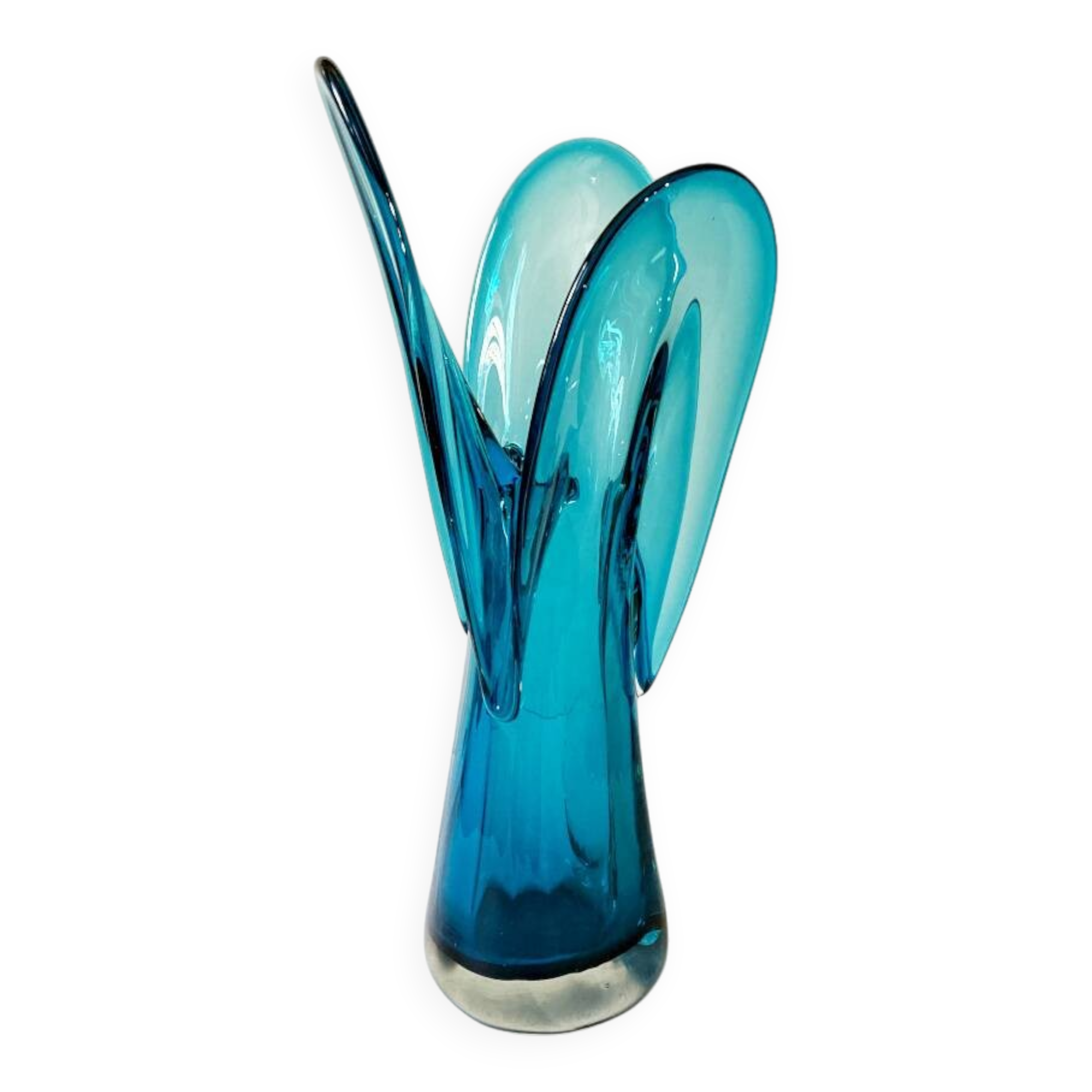 Art Deco Murano glass trilobe vase