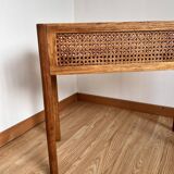 Wood and cane planter