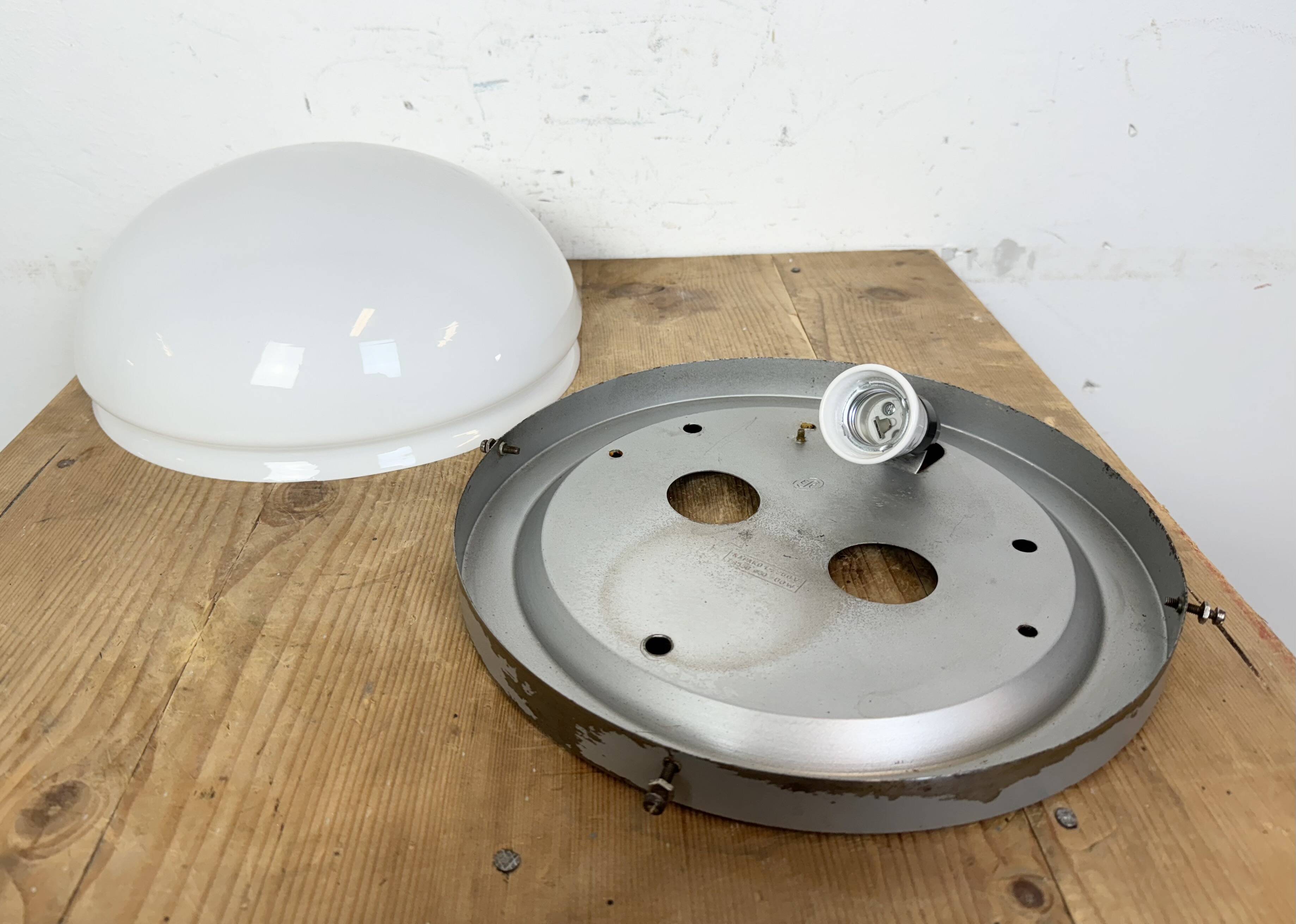 Vintage Wall or Ceiling Light with Milk Glass from Napako, 1960s