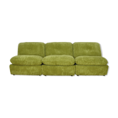 Mid-century green corduroy modular sofa , 1970s