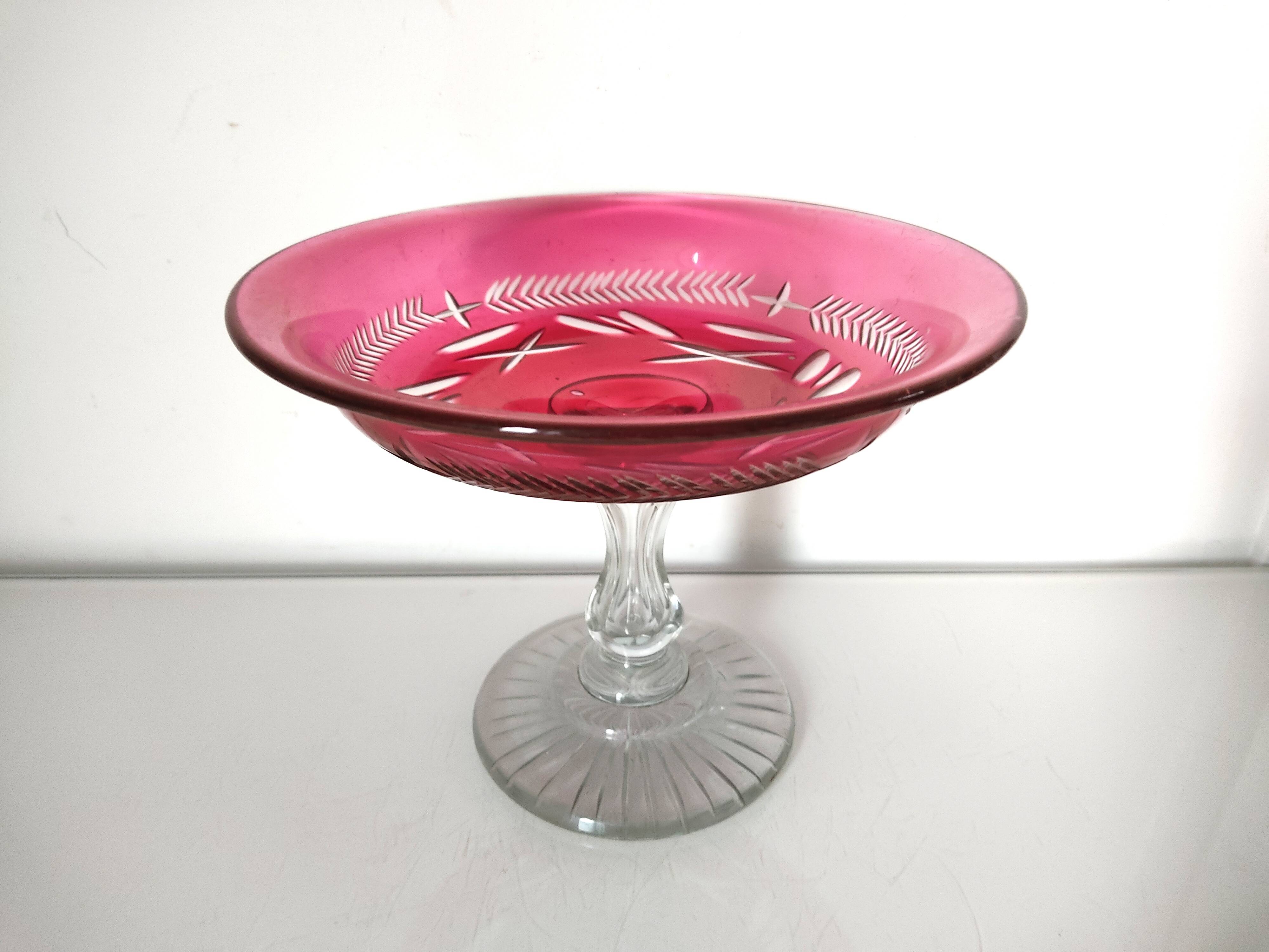 Cut rose glass bowl