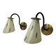 Pair of vintage glass wall lights 1950