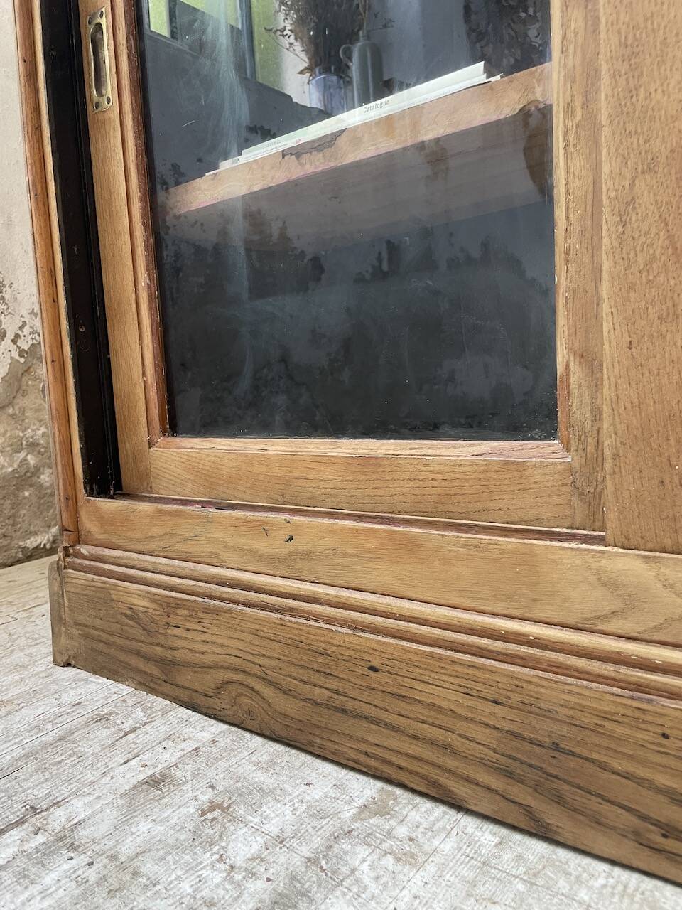 Oak sideboard with glass doors