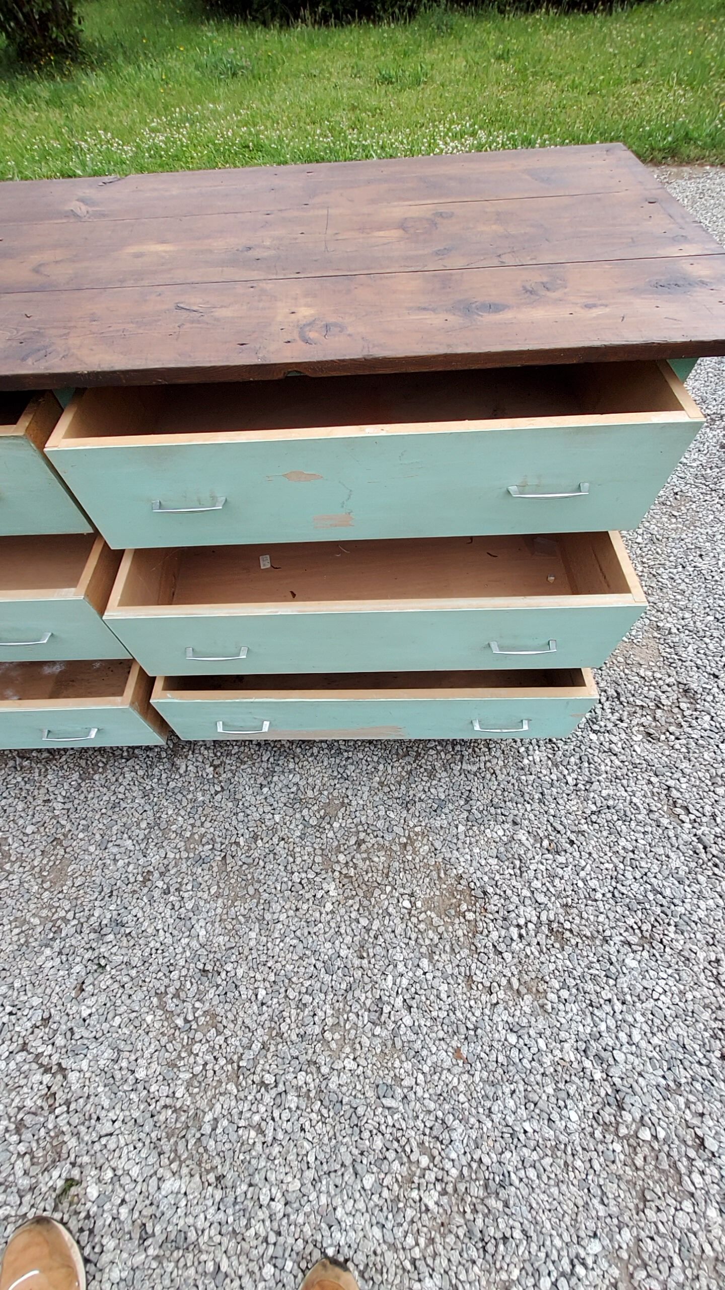 Hardware counter of the 50s 8 drawers 1 niche 250cm