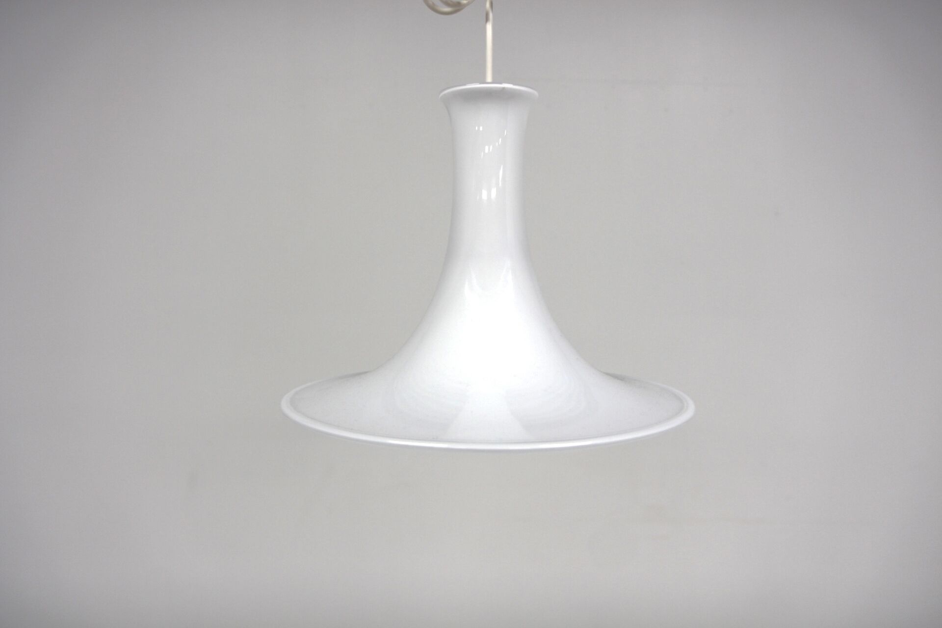 Glass pendant lamp, "Madarin Pendel" Holmegaard, Denmark, 1970