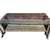 Metal coffee table with glass top